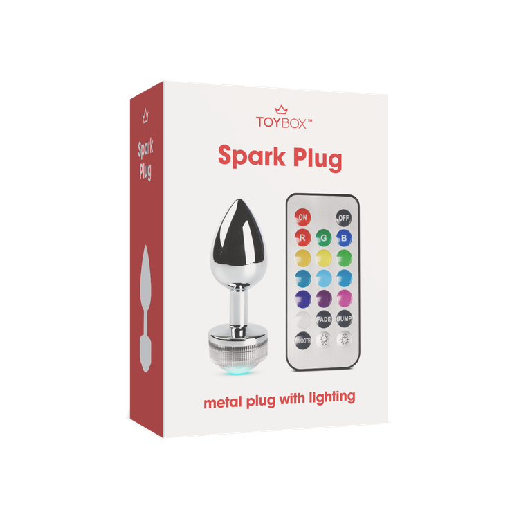 Spark Plug פלאג מתכת בינוני מנצנץ באור משתנה עם שלט