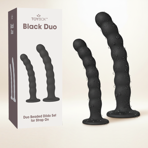 Black Dou זוג דילדואים עם בסיס