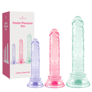 סט דילדואים פסטל שקוףPastel Pleasure Trio