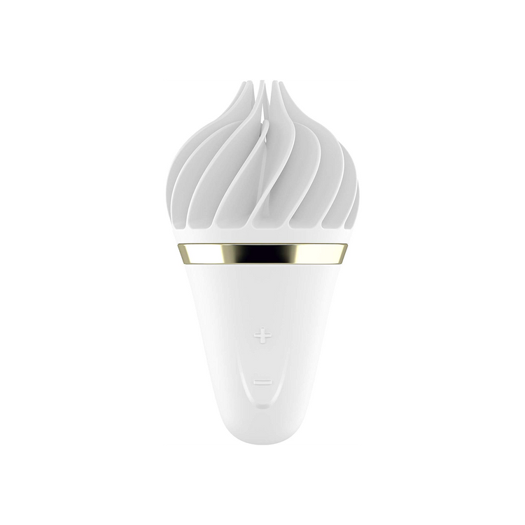 Sweet Treat ויברטור מסתובב בצורת גלידה לבנה