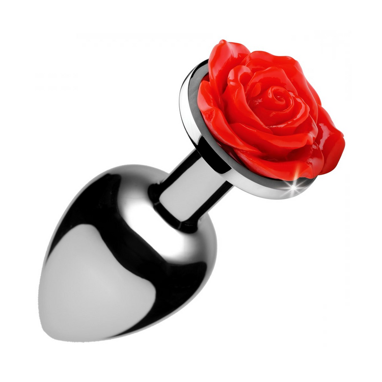 פלאג מתכת קטן עם קישוט ורד בקצה עובי 2.5 ס"מ