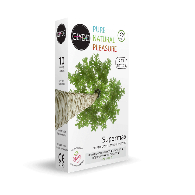Glyde Supermax 60mm קונדומים טבעניים