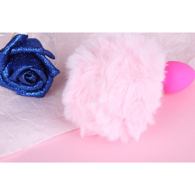 פלאג אנאלי פרוותי ורוד בצורת זנב שפן