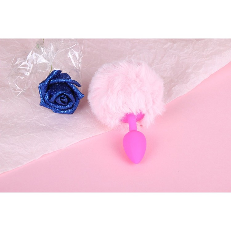 פלאג אנאלי פרוותי ורוד בצורת זנב שפן