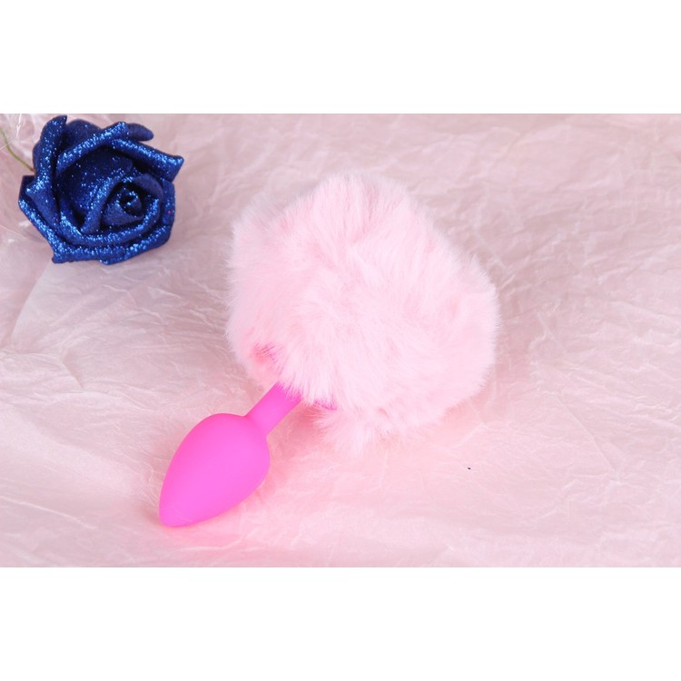 פלאג אנאלי פרוותי ורוד בצורת זנב שפן