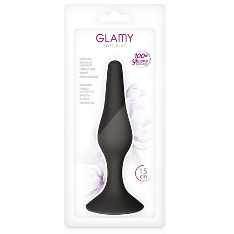 Glamy L באטפלאג סיליקון איכותי גדול שחור