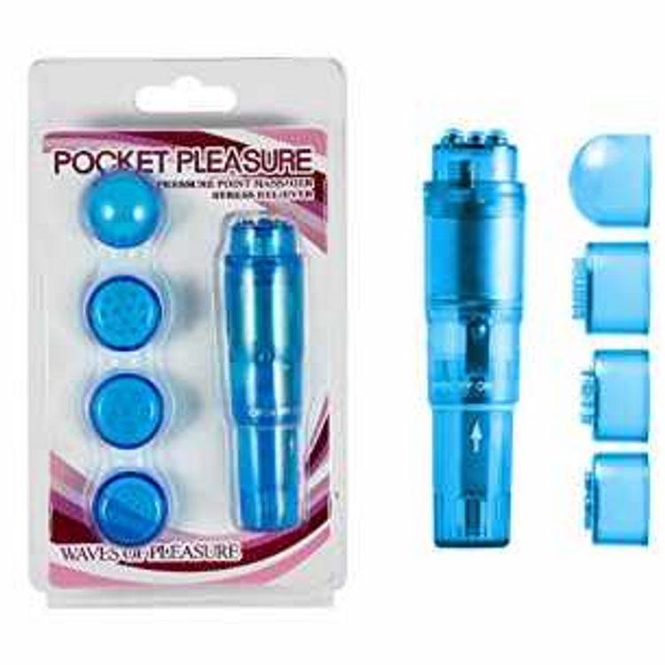 Pocket Pleasure ויברטור כיס קטן עם 4 ראשים מתחלפים - צבעים שונים Aphrodisia