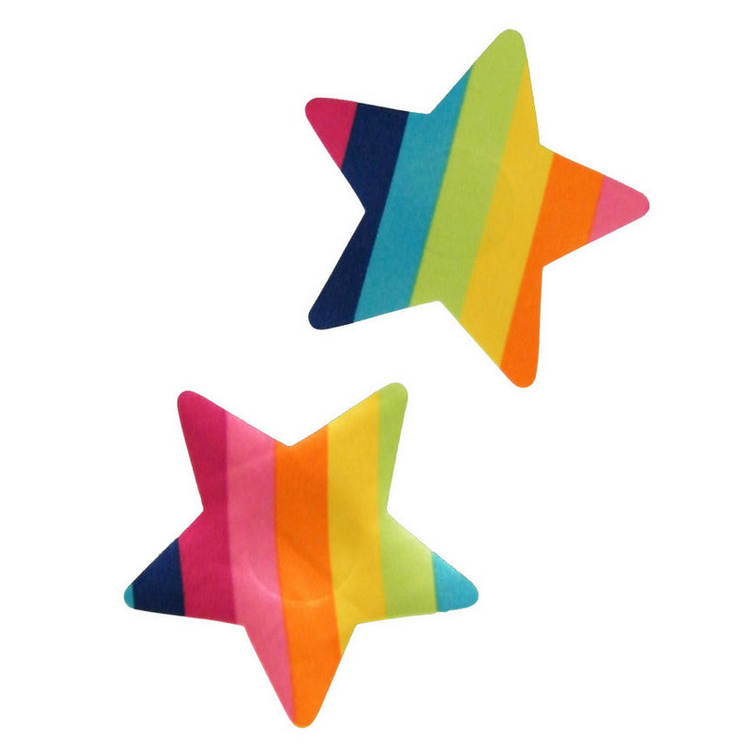 מדבקות כוכב לפטמות צבעי קשת