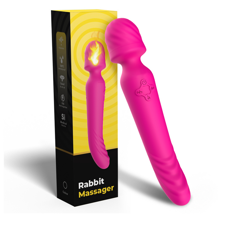 Double Wand Heat ויברטור וונד דו-צדדי מתחמם