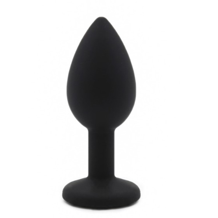 העתק של פלאג סיליקון שחור גדול עם קישוט אבן