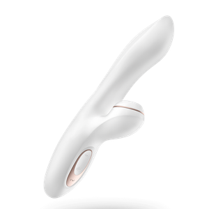 Pro Rabbit ויברטור לבן לגירוי פנימי עם יניקה לדגדגן Satisfyer