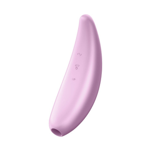 Curvy +3 שואב ורוטט לדגדגן בצבע ורוד המופעל באמצעות אפליקציה של Satisfyer