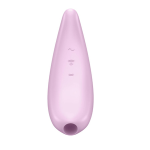 Curvy +3 שואב ורוטט לדגדגן בצבע ורוד המופעל באמצעות אפליקציה של Satisfyer