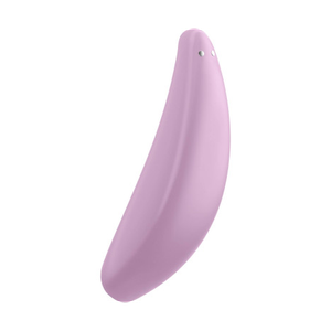 Curvy +3 שואב ורוטט לדגדגן בצבע ורוד המופעל באמצעות אפליקציה של Satisfyer