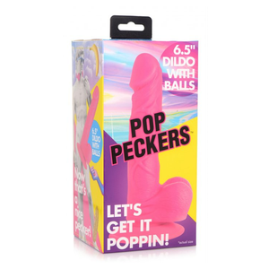 Pop Peckers דילדו ורוד במראה ריאליסטי