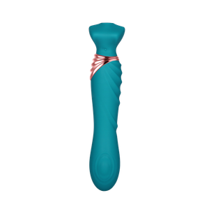 ויברטור דו שימושי רוטט וטופח 'שרביט ונוס' ירוק