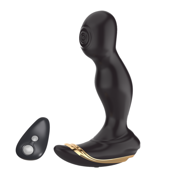 מעסה ערמונית רוטט וטופח עם שלט 'באק טאפ'