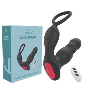 מעסה ערמונית לינארי רוטט עם שלט 'לוק דאון'