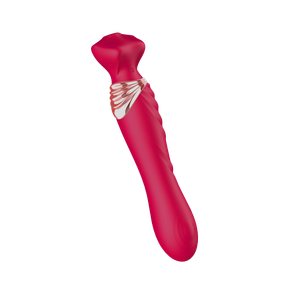 ויברטור דו שימושי רוטט וטופח 'שרביט ונוס' אדום