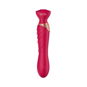 ויברטור דו שימושי רוטט וטופח 'שרביט ונוס' אדום