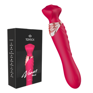 ויברטור דו שימושי רוטט וטופח 'שרביט ונוס' אדום