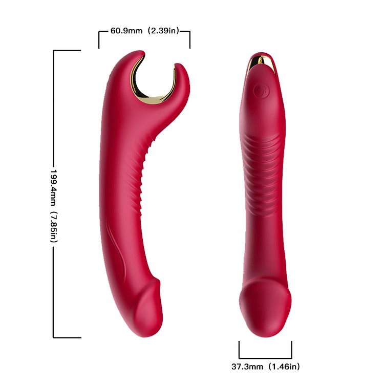ויברטור רוטט ומסתובב 'ספין מי' אדום יין