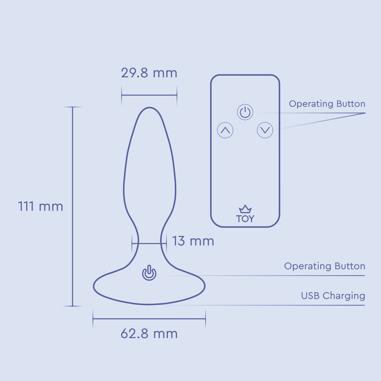פלאג אנאלי רוטט עם שלט 'הפי וייב'
