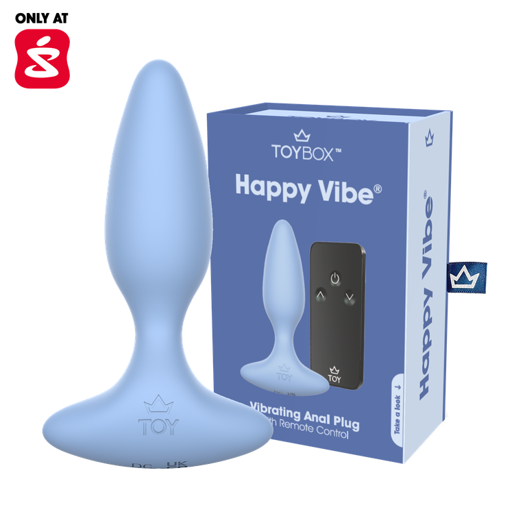 פלאג אנאלי רוטט עם שלט 'הפי וייב'