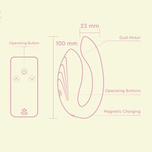 ויברטור זוגי ארגונומי עם שלט 'טאנגו דואו'